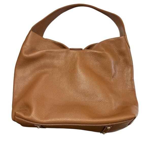 Dooney & Bourke Purse Brown Leather Logo Lock Sac Shoulder Tote Pebbled Leather - Picture 5 of 16